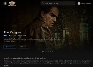 How moviezone.tv looks like on a tablet such as an iPad.