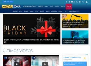 How movilzona.es looks like on a tablet such as an iPad.