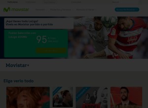 How movistarplus.es looks like on a tablet such as an iPad.