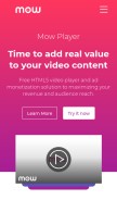How mowplayer.com looks like on a mobile device such as an iPhone.
