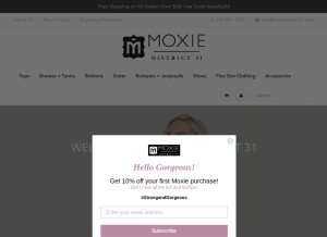 How moxiedistrict31houston.com looks like on a tablet such as an iPad.