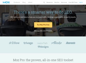 How moz.com looks like on a tablet such as an iPad.