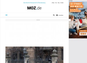 How moz.de looks like on a tablet such as an iPad.