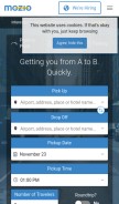 How mozio.com looks like on a mobile device such as an iPhone.