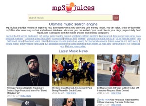 How mp3-juices.ws looks like on a tablet such as an iPad.