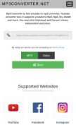 How mp3converter.net looks like on a mobile device such as an iPhone.