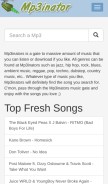 How mp3inators.info looks like on a mobile device such as an iPhone.