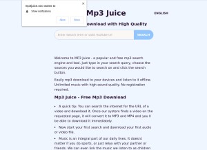 How mp3juice.ooo looks like on a tablet such as an iPad.