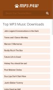 How mp3paw.com looks like on a mobile device such as an iPhone.