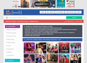 How mp3pk.com looks like on a tablet such as an iPad.