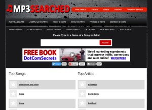 How mp3searched.net looks like on a tablet such as an iPad.