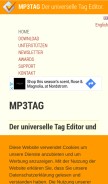 How mp3tag.de looks like on a mobile device such as an iPhone.