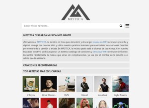 How mp3teca.info looks like on a tablet such as an iPad.