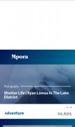 How mpora.com looks like on a mobile device such as an iPhone.