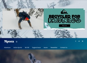 How mpora.com looks like on a tablet such as an iPad.