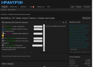 How mrantifun.net looks like on a tablet such as an iPad.