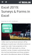 How mrexcel.com looks like on a mobile device such as an iPhone.