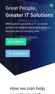 How mrwsystems.com looks like on a mobile device such as an iPhone.