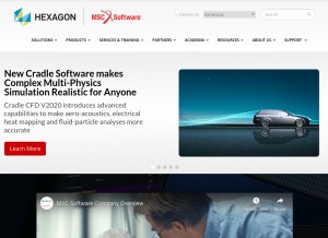 How mscsoftware.com looks like on a tablet such as an iPad.