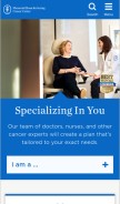 How mskcc.org looks like on a mobile device such as an iPhone.