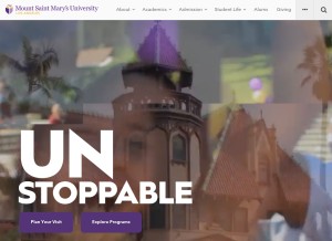 How msmu.edu looks like on a tablet such as an iPad.