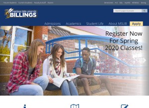 How msubillings.edu looks like on a tablet such as an iPad.