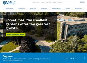How msvu.ca looks like on a tablet such as an iPad.
