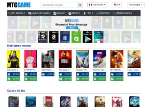 How mtcgame.com looks like on a tablet such as an iPad.