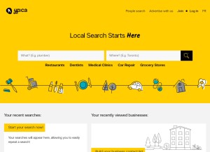 How mtl.yellowpages.ca looks like on a tablet such as an iPad.