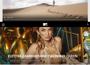 How mtv.it looks like on a tablet such as an iPad.