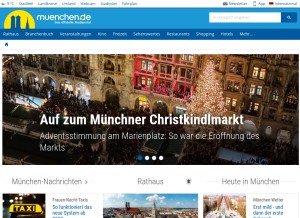 How muenchen.de looks like on a tablet such as an iPad.