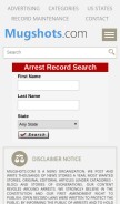 How mugshots.com looks like on a mobile device such as an iPhone.