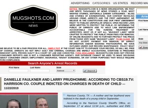 How mugshots.com looks like on a tablet such as an iPad.