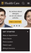 How muhealth.org looks like on a mobile device such as an iPhone.