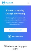 How mulesoft.com looks like on a mobile device such as an iPhone.