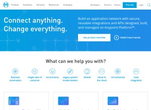 How mulesoft.com looks like on a tablet such as an iPad.