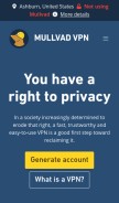 How mullvad.net looks like on a mobile device such as an iPhone.