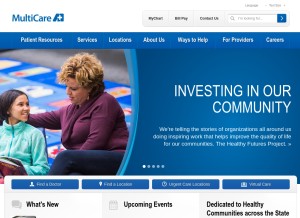 How multicare.org looks like on a tablet such as an iPad.