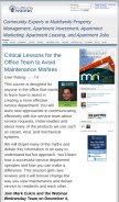 How multifamilyinsiders.com looks like on a mobile device such as an iPhone.