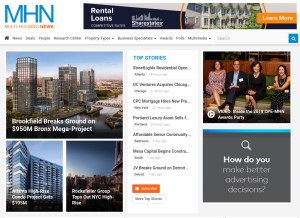 How multihousingnews.com looks like on a tablet such as an iPad.