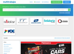 How multitrabajos.com looks like on a tablet such as an iPad.