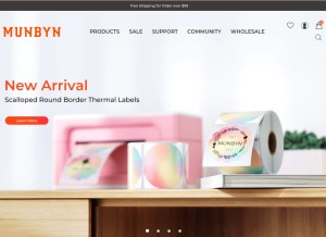How munbyn.com looks like on a tablet such as an iPad.