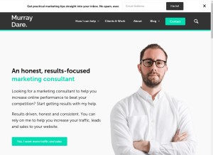 How murraydare.co.uk looks like on a tablet such as an iPad.