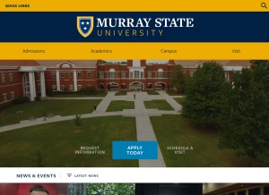 How murraystate.edu looks like on a tablet such as an iPad.