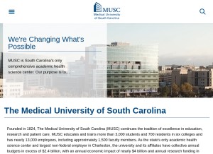How musc.edu looks like on a tablet such as an iPad.