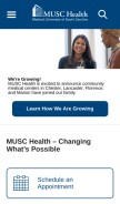 How muschealth.com looks like on a mobile device such as an iPhone.