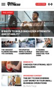 How muscleandfitness.com looks like on a mobile device such as an iPhone.