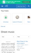 How musescore.com looks like on a mobile device such as an iPhone.
