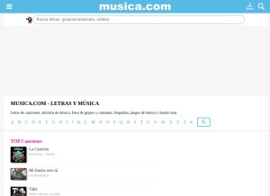 How musica.com looks like on a tablet such as an iPad.