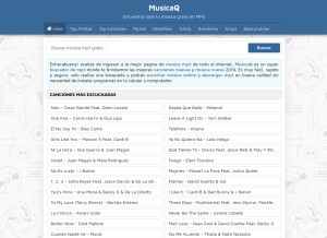 How musicaq.info looks like on a tablet such as an iPad.